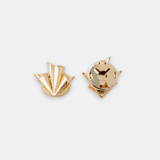 Foulard Button Cover Set – 22K Gold Sculptural Silk-Drape Statement Piece