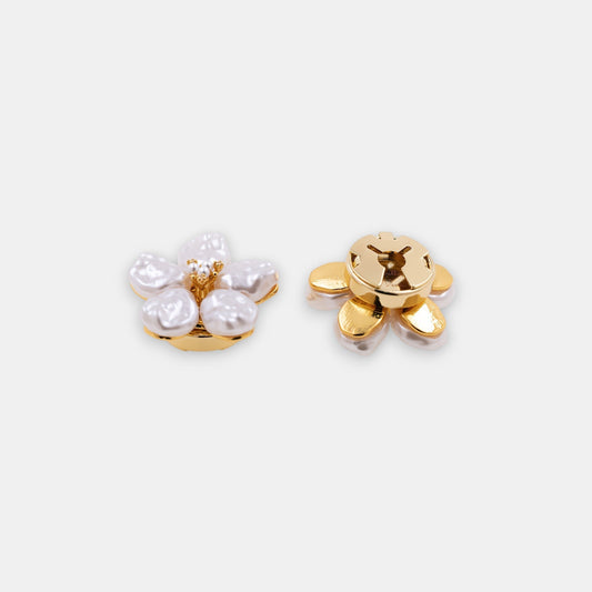 Astral Flora Button Cover Set – 22K Gold-Plated Floral Shirt Accessory