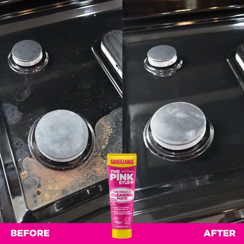 The Pink Stuff Total Home Essential Bundle - Cleaning Paste 500g, Squeezable Cleaning Paste 300g, Multi Purpose Spray 750ml, Bathroom Foam Spray 750ml, Foaming Toilet Powder 2 Pack, SQeeZY Sponge for Full Home Coverage